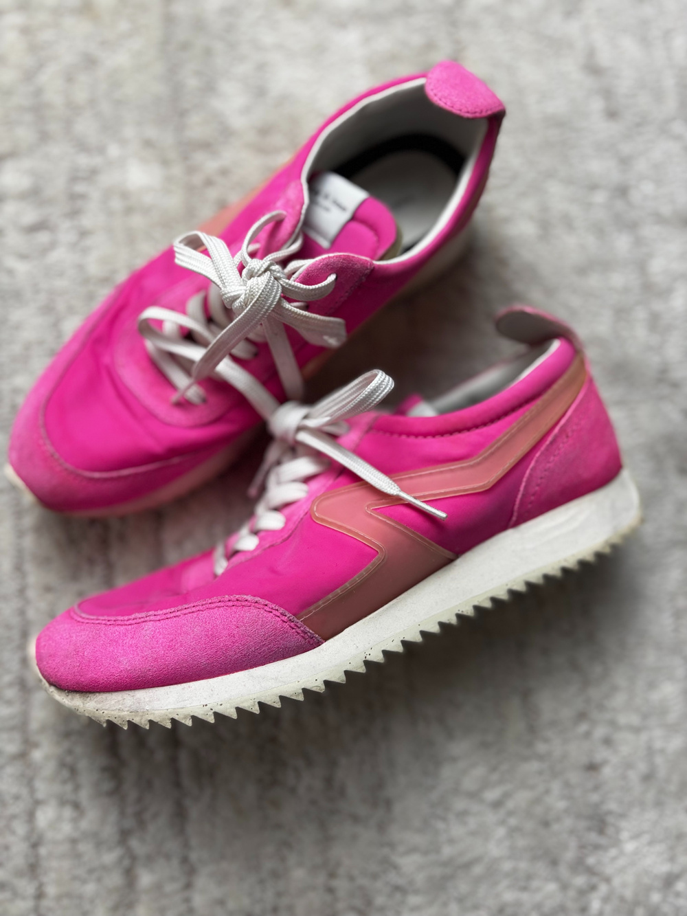 Rag & Bone Sneakers Pink Suede Nylon White Laces Size 39